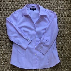 Lavender button down non iron blouse